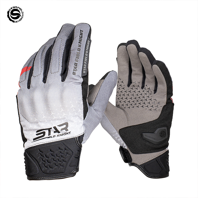 Motorcycle Gear White - Gants de moto SFK blancs imperméables