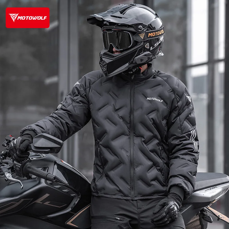 Motorcycle Gear White - Doudoune de moto d'hiver imperméable en