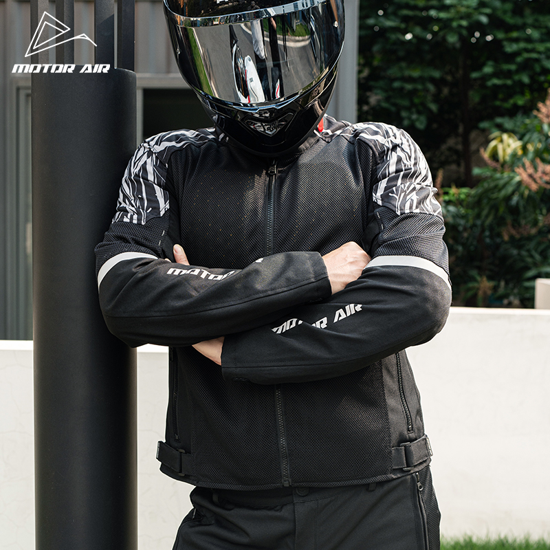 Blouson de moto noir et blanc, - Motorcycle Gear White avis et prix