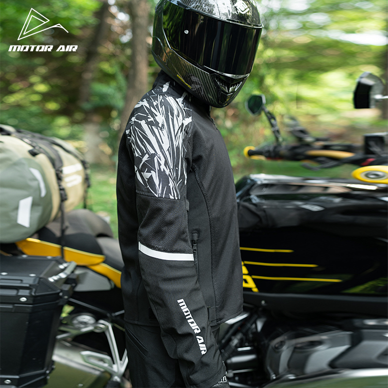 Blouson de moto noir et blanc, - Motorcycle Gear White avis et prix