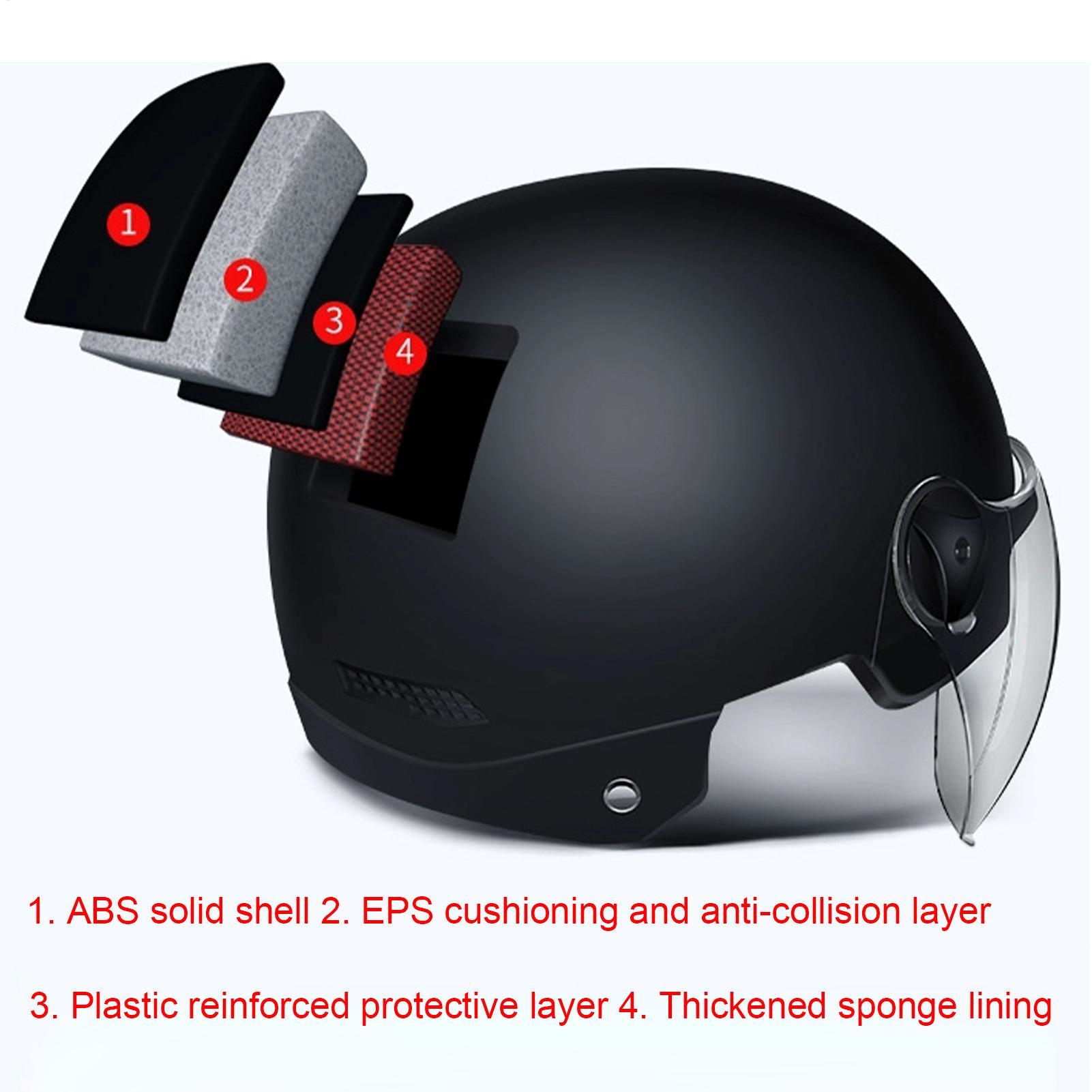 Casque de moto demi-face avec  - Motorcycle Gear White avis et prix